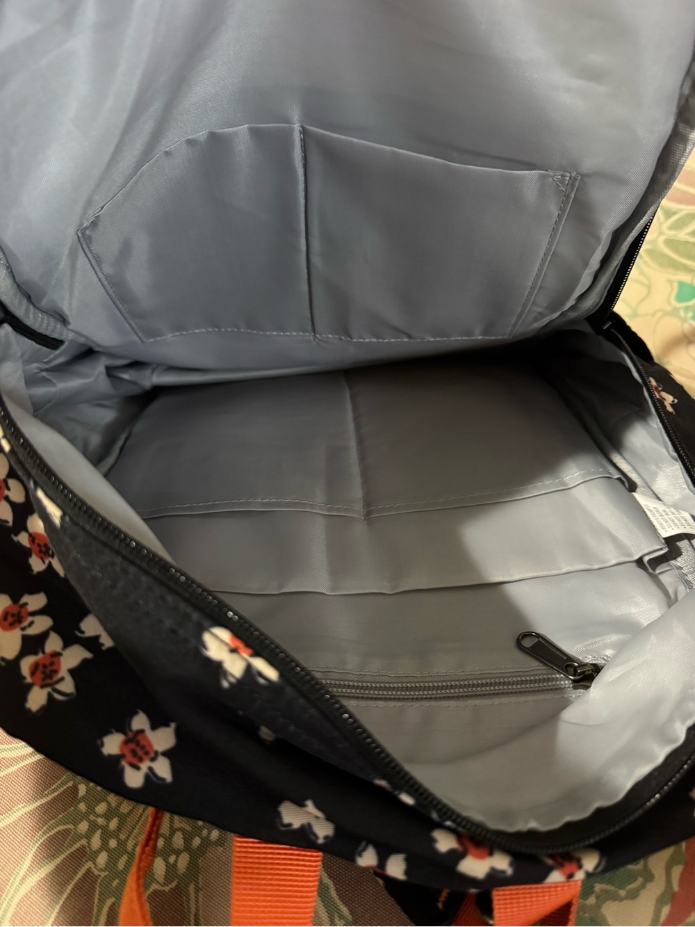 Floral Print Black Backpack - Picture 2 of 3